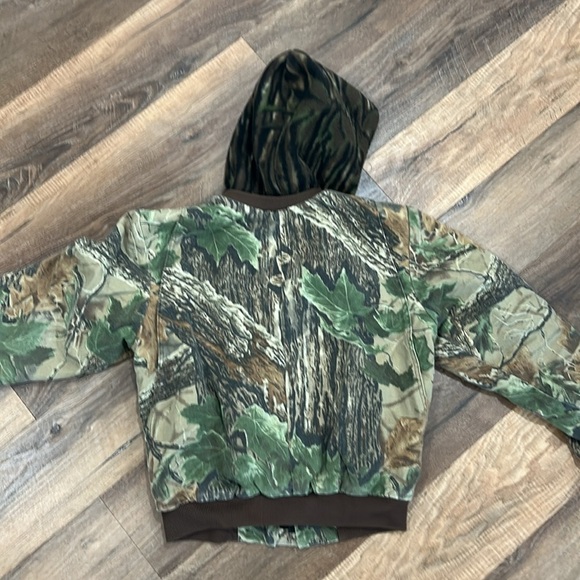 Cabelas vintage style realtree camo jacket boys w/ hood, quilted lining pockets - Picture 10 of 13